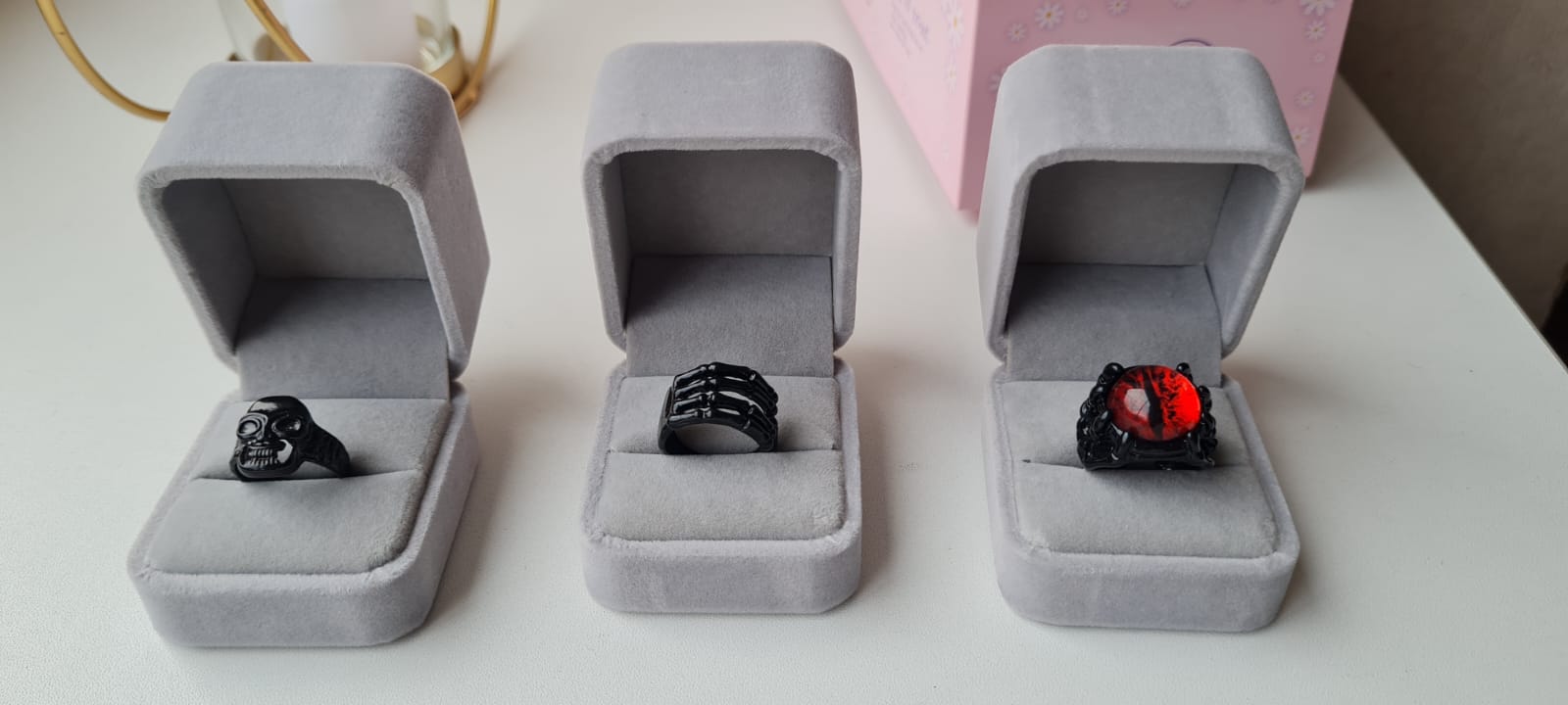 Anillos Negros Gótico Rockero