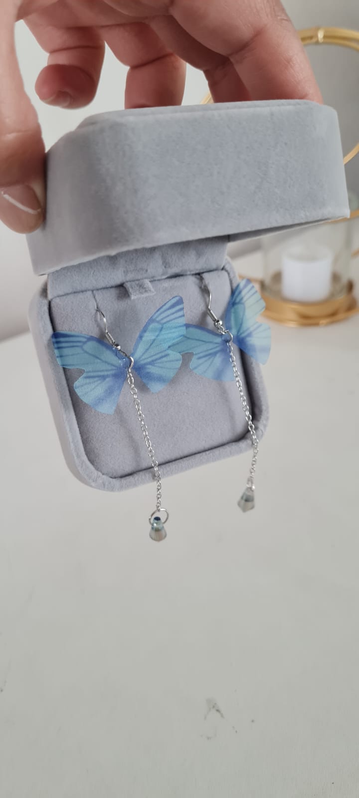Aretes Mariposa Azul